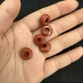 Perle in diaspro rosso 12mm a forma di abaco con foro grande 5mm per progetti di gioielli - 6mm x 12mm / 10 Pezzi/Pacco / Diaspro Rosso