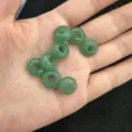 Perline in pietra naturale verde con foro grande 6x12mm per gioielli fai da te - 6mm x 12mm / 10 Pezzi/Pacco / Aventurina verde