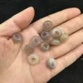Perle abaco in pietra naturale 6x12mm con foro grande 5mm in colori misti tenui - 6mm x 12mm / 10 Pezzi/Pacco / Agata Grigia