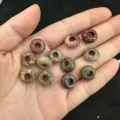 Perline in pietra naturale con grande foro da 5 mm in colori vari per gioielli fai da te - 6mm x 12mm / 10 Pezzi/Pacco / Pietra Picasso