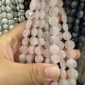 Natural rose quartz faceted flat round disk beads for DIY personalized jewelry making - 10*10mm*5mm (Approx. 20 Pcs/Strand) / Rose Quartz