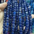 Perline quadrate in calcedonio blu naturale da 8 mm per creazione di gioielli fai da te - 8mm (circa 45 pezzi) / Giada Blu Ottimizzata