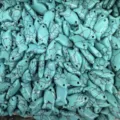 Türkisfarbene Perlen in Fischform für die DIY-Schmuckherstellung und Bastelanhänger. - 10 Stück/Packung (22x12x6mm) / Türkis