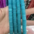 4x10mm turquoise blue natural stone rondelle spacer beads for DIY jewelry making - 50 Pieces/Pack / 4x10mm / Optimized Amazonite
