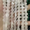 Cuentas de cruz de cuarzo rosa natural para hacer joyas hechas a mano DIY. - 8x8x4mm (Aprox. 50 Piezas/Paquete) / Cuarzo rosa