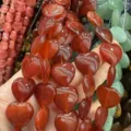 Natuurlijke oranje hartvormige agaat kralen 16mm-20mm voor het maken van sieraden - Rode agaat