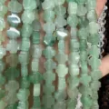 Cuentas de piedra natural verde con forma de cruz para proyectos de joyería artesanal DIY - 8x8x4mm (Aprox. 50 Piezas/Paquete) / Aventurina Verde