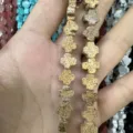 Cuentas de piedra natural en forma de cruz con patrón de jaspe moteado amarillo-marrón - 8x8x4mm (Aprox. 50 Piezas/Paquete) / Jaspe Paisaje