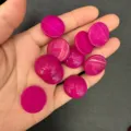 Cabochon rotondi in pietra naturale rosa magenta da 20 mm con retro piatto per creazione anelli - 20*6mm / Rosso rosa