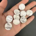 Cabochon tondi in pietra bianca naturale da 20mm con retro piatto per gioielli fai da te - 20*6mm / Turchese Bianco Naturale