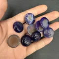 Cabochon in pietra naturale tonda viola da 20 mm per la creazione di gioielli fai-da-te - 20*6mm / Agata Striata Viola