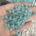 Cabochon in pietra naturale blu sfaccettata ovale per creazione gioielli fai da te - Giada blu chiaro ottimizzata