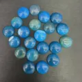 Cabochon rotondo in pietra naturale blu 20mm per accessori di gioielli fai da te anelli - 20*6mm / Agata a strisce blu