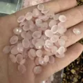 Cabochon ovale sfaccettato in pietra rosa naturale per creazione di gioielli fai-da-te - Quarzo Rosa