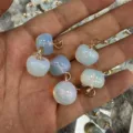 Mini opalite apple-shaped crystal pendant charms for DIY jewelry making and craft projects - 15mm (ai-10 Pieces/Pack) / Opalite