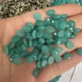 Cabochon in pietra naturale sfaccettata ovale turchese per gioielli fai da te - Amazzonite Verde