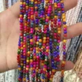 3mm mixed color round natural sea shell beads for DIY necklace and bracelet jewelry making - 3mm (Approx 38cm Strand) / Mixed Colors 5