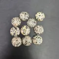 Cabochon tondo in diaspro dalmata da 20 mm con retro piatto per gioielli fai-da-te - 20*6mm / Pietra Macchiata