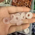 Natural rose quartz donut stone beads for DIY necklace and bracelet jewelry making accessories - Rose Quartz