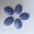 Lot de cinq cabochons ovales en agate bleue naturelle pour projets de bijoux DIY - 6*8mm / Lot de 10 / Turquoise d'Agate Violette