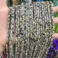 Detailed view of 3mm natural Dalmatian jasper stone cube beads for jewelry making - 110 Pieces / Natural Speckled
