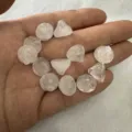 Natural clear white crystal 12mm lotus pod shaped stone bead for DIY jewelry making - Small Lotus Pod / 12mm / White Crystal