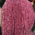 Faceted pink quartz beads strand for DIY jewelry making - Optimized Rhodochrosite Round Beads / 4mm Faceted (Approx. 90 Beads/Strand)