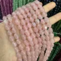 Natürliche rosa ovale unregelmäßige Steinperlenstränge für DIY-Schmuckherstellungsprojekte - Ca. 6*9mm (Ca. 38cm Strang) / Rosa Jade