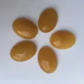 Lot de cinq cabochons en agate jaune ovale polis pour la création de bijoux DIY - 6*8mm / Lot de 10 / Topaze