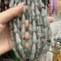 Perles en pierre naturelle goutte d'eau 8x20mm gris avec inclusions noires bijouterie - 8*20MM / Env. 20 Pièces/Fil / Labradorite