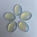 Cabochon en pierre naturelle ovale pour création de bijoux DIY, finition opale bleue - 6*8mm / Lot de 10 / Opalite