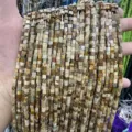 3x3mm natural square stone beads with earth-toned jasper texture for DIY bracelets - Natural Picture Jasper