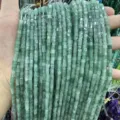 Premium 3mm green natural stone square sugar beads for handmade DIY jewelry necklace making - Natural Green Aventurine