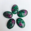 Cabochons ovales en pierre naturelle de rubis zoisite pour la fabrication de bijoux DIY - 6*8mm / Lot de 10 / Ruby Zoisite