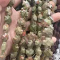Gros plan de perles en croix en unakite naturelle facettée pour bijoux DIY - 12x12x6mm (Environ 17 Pièces/Paquet) / Unakite