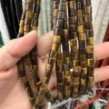Natural 6x6mm cylindrical Tiger Eye stone spacer beads for DIY jewelry making accessories - 6x6mm (Approx. 65 Pieces/Pack) / Tiger Eye