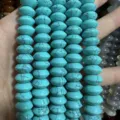Synthetic turquoise saucer-shaped stone spacer beads for DIY jewelry making and accessories - 6*12mm (Approx 33 Pieces/Strand) / Green Turquoise