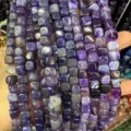Perle di agata viola quadrate per creazione gioielli fai-da-te, fili pietra naturale 8mm - 8mm (circa 45 pezzi) / Agata Cracklé Viola