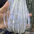 4x9mm cylindrical opal-like loose beads for DIY jewelry making and craft projects - Rectangle Strip (Length 38cm) / Opalite