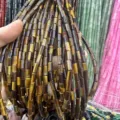 4x9mm Tiger Eye stone tube beads for DIY jewelry making accessories - Rectangle Strip (Length 38cm) / Tiger Eye