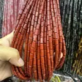 4x9mm Red Jasper cylindrical natural stone tube beads for DIY handmade jewelry making accessories - Rectangle Strip (Length 38cm) / Red Jasper