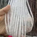 Natural translucent white cylindrical stone spacer beads for DIY handmade jewelry making - Rectangle Strip (Length 38cm) / White Crystal