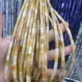 4x9mm yellow natural stone tube beads for DIY handmade bracelet jewelry making accessory - Rectangle Strip (Length 38cm) / Topaz