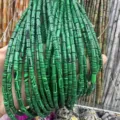 Green malachite-style 4x9mm cylindrical natural stone tube beads for DIY jewelry craft - Rectangle Strip (Length 38cm) / Malachite-toned Stone