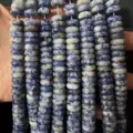 Blue and white mottled natural stone rondelle spacer beads for DIY jewelry - Blue Spot Stone Spacer Strand / 8x3mm (Approx 58 Pcs/Strand)