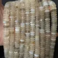Natural translucent greyish-white agate stone spacer beads for DIY bracelet jewelry making - White Agate Spacer Strand / 8x3mm (Approx 58 Pcs/Strand)