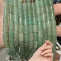 Natural light green aventurine stone cylinder tube beads for DIY jewelry making crafts - Cylinder / 6*10mm (Approx. 39 Pieces/Pack) / Green Aventurine