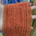 Detailed view of orange 3mm faceted cat's eye round beads for DIY jewelry making crafts - 3mm (Approx 120 Beads/Strand) / Orange