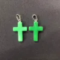 Natural green aventurine cross pendant for DIY jewelry making and necklace charms - Malay Jade