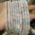 Translucent white opalite cylindrical beads for DIY jewelry making and bracelets - Cylinder / 6*10mm (Approx. 39 Pieces/Pack) / Opalite